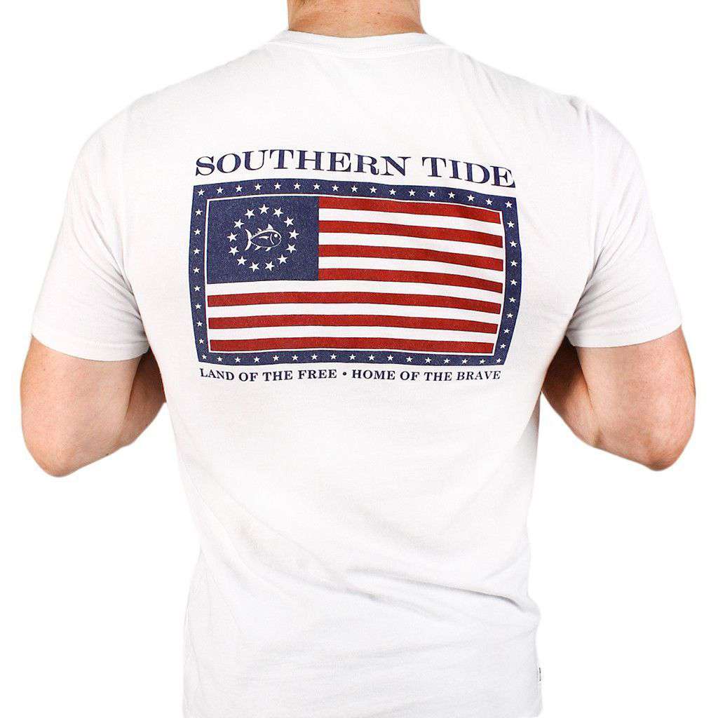 Mystery Independence T-Shirt in White by Southern Tide - Country Club Prep