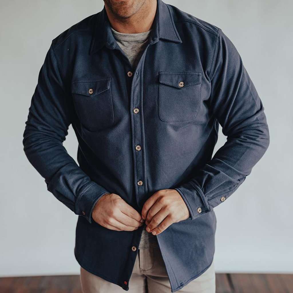 Knit Workman Shirt Jacket by The Normal Brand - Country Club Prep