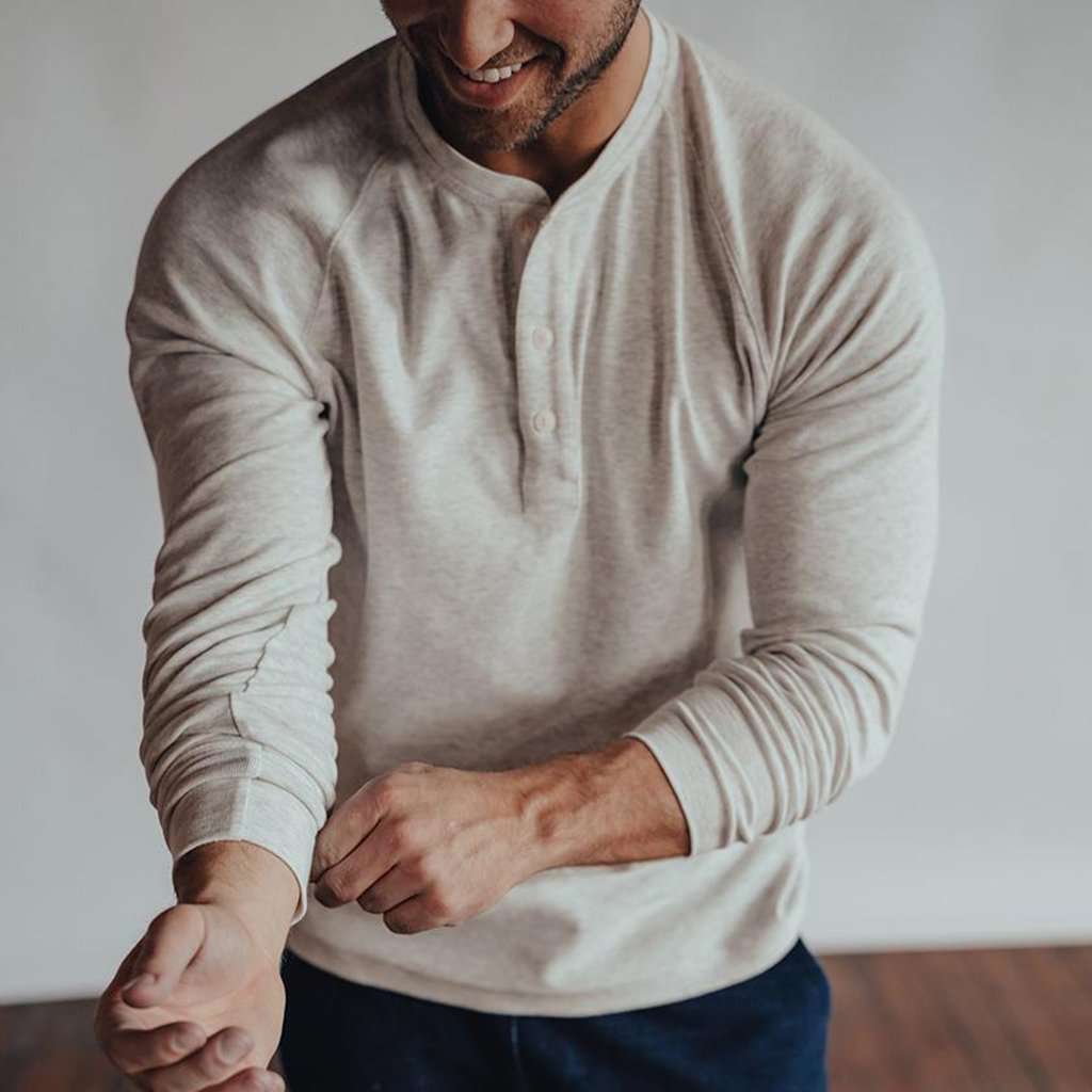 Puremeso Raglan Henley by The Normal Brand - Country Club Prep