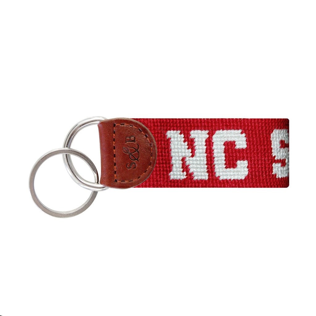NC State Text Needlepoint Key Fob by Smathers & Branson - Country Club Prep