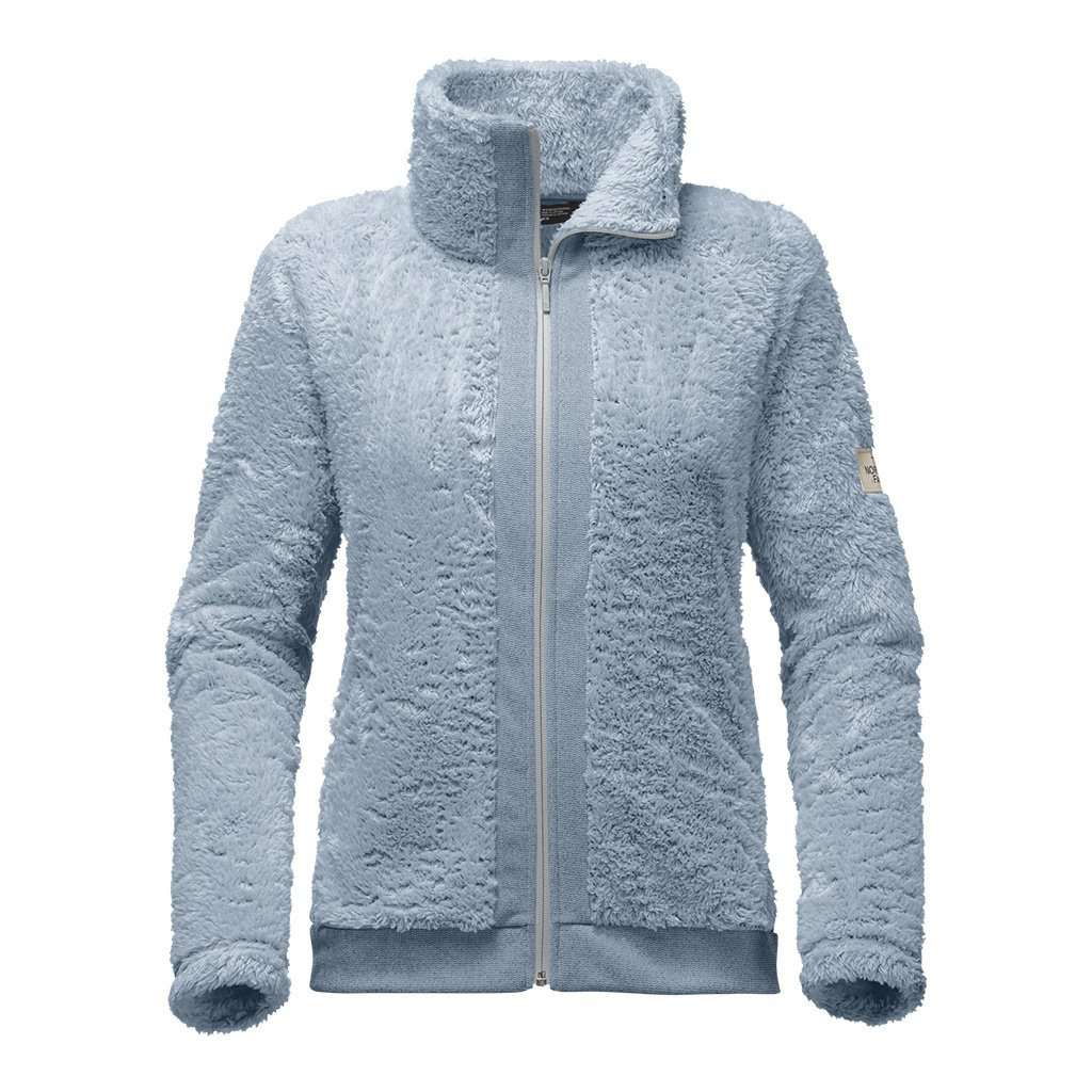 Women's Furry Fleece Full Zip Jacket in Dusty Blue by The North Face - Country Club Prep