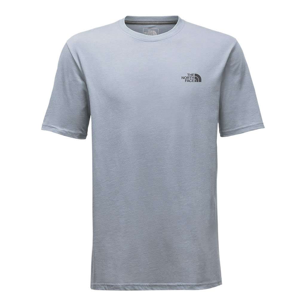 Men's Short Sleeve Woodcut Tee in Dusty Blue by The North Face - Country Club Prep