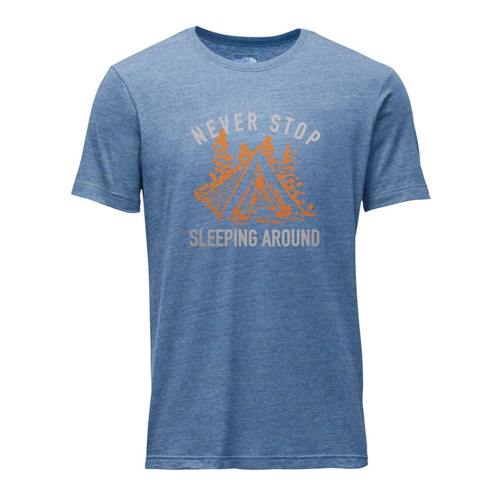 Men's Campin Tri-Blend Tee in Shady Blue Heather by The North Face - Country Club Prep