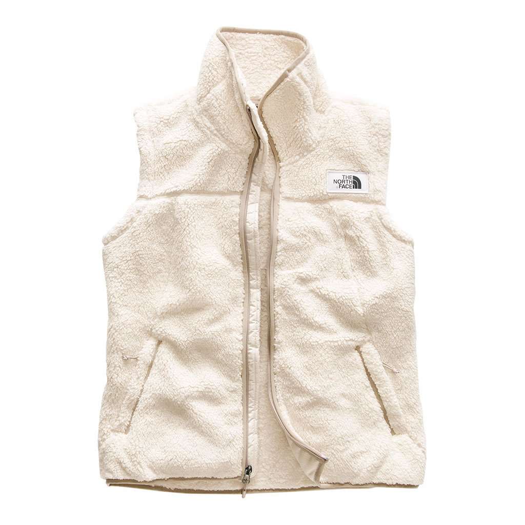 Women's Campshire Sherpa Vest in Vintage White & Dune Beige by The North Face - Country Club Prep
