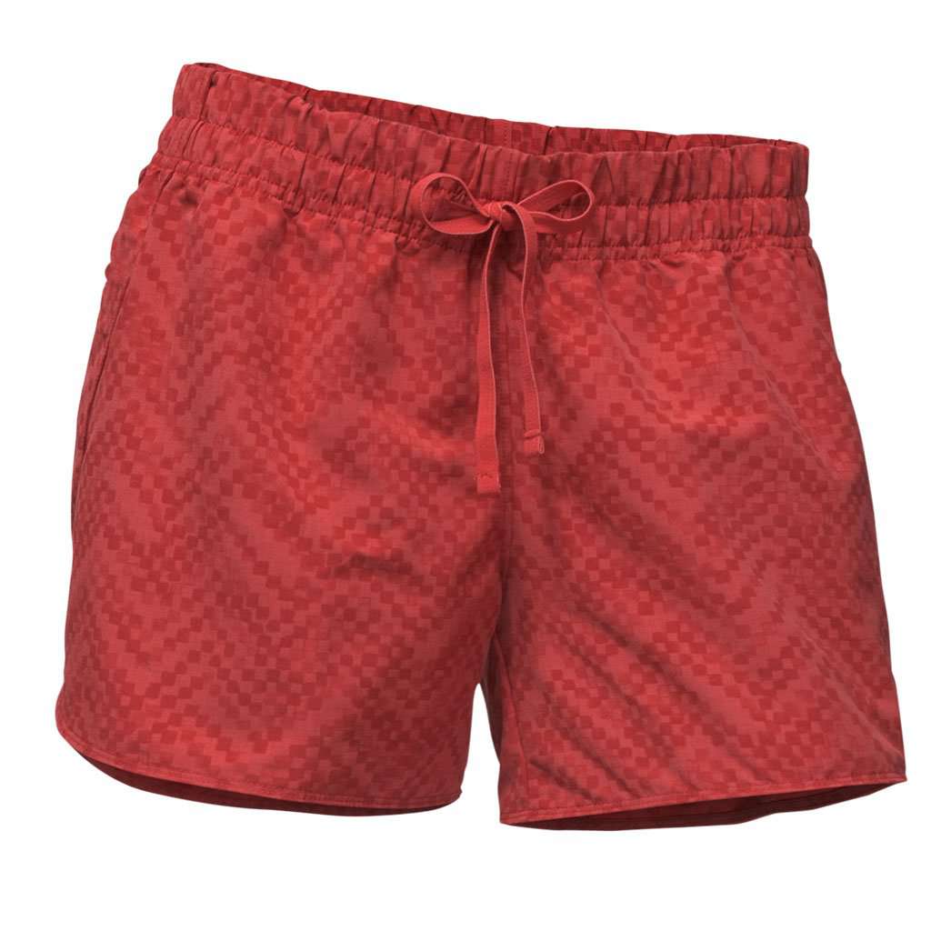 Women's Class V Shorts in Sunbaked Red Chevron Print by The North Face - Country Club Prep