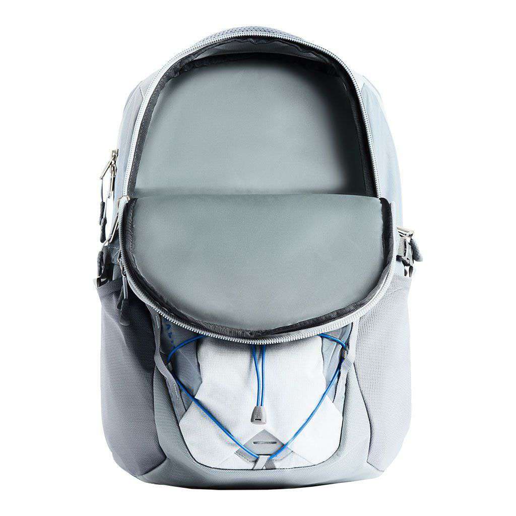 north face backpack gray and teal The North Face Borealis Backpack in High Rise Grey Light Heather – Country Club Prep