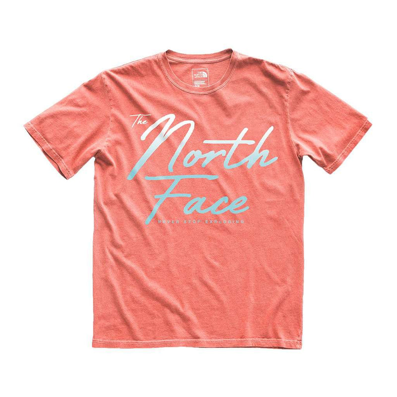 Men's Short Sleeve Graphic Pigment Dye Tee in Faded Rose by The North Face - Country Club Prep