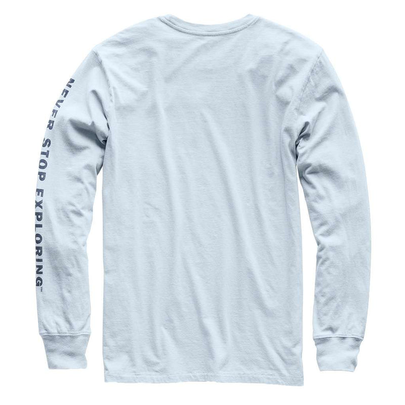 Men's Long Sleeve Well-Loved Half Dome Tee in Gull Blue by The North Face - Country Club Prep