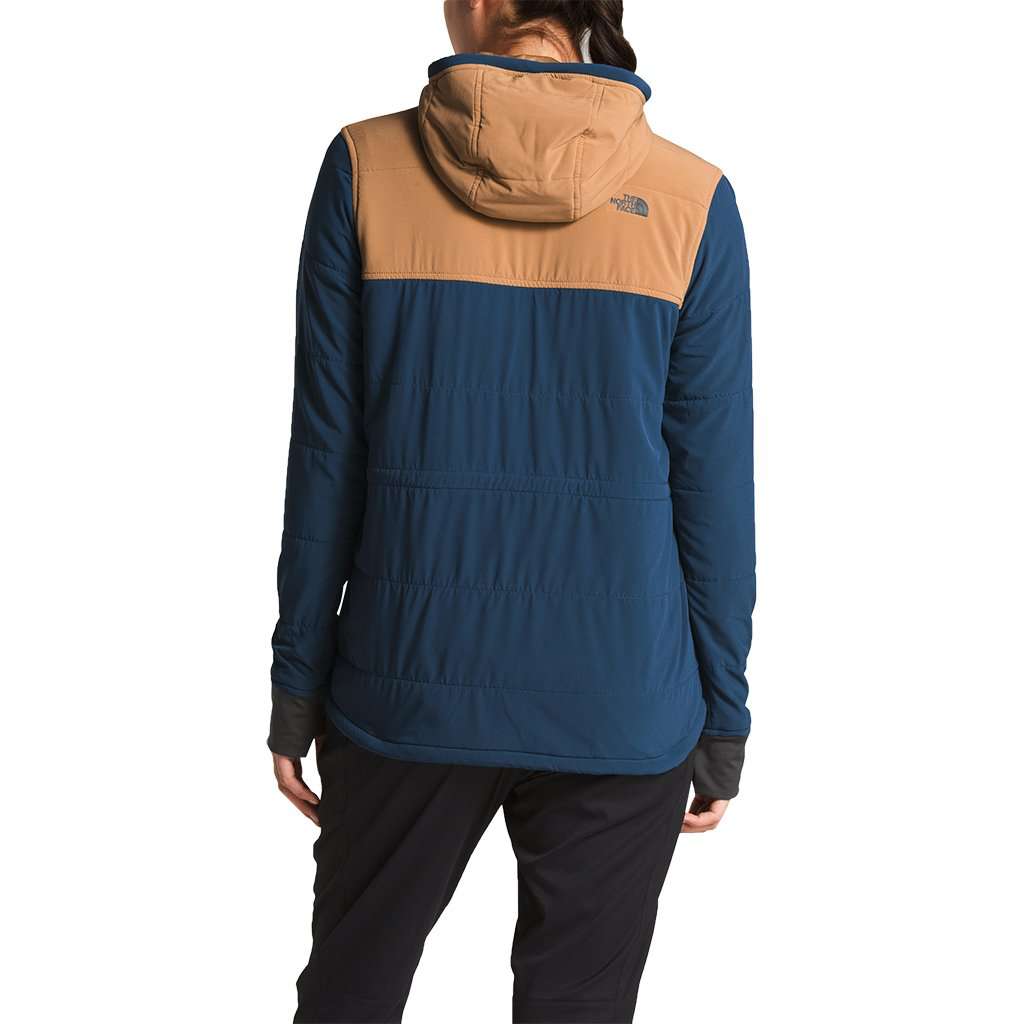 Women's Full Zip Mountain Sweatshirt in Blue Wing Teal & Cargo Khaki by The North Face - Country Club Prep