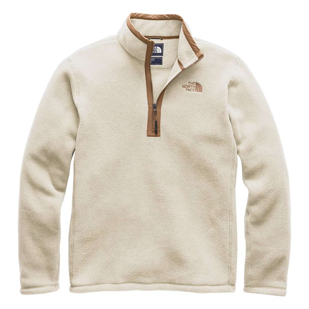 Men's Pyrite Fleece 1/4 Zip in Granite Bluff Tan Heather by The North Face - Country Club Prep