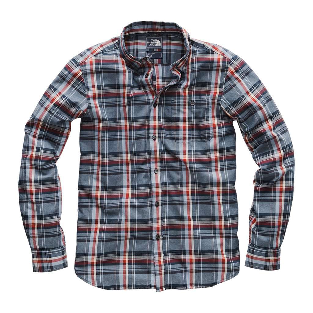 Men's Long Sleeve Hayden Pass 2.0 Shirt in Urban Navy Hubert Plaid by The North Face - Country Club Prep