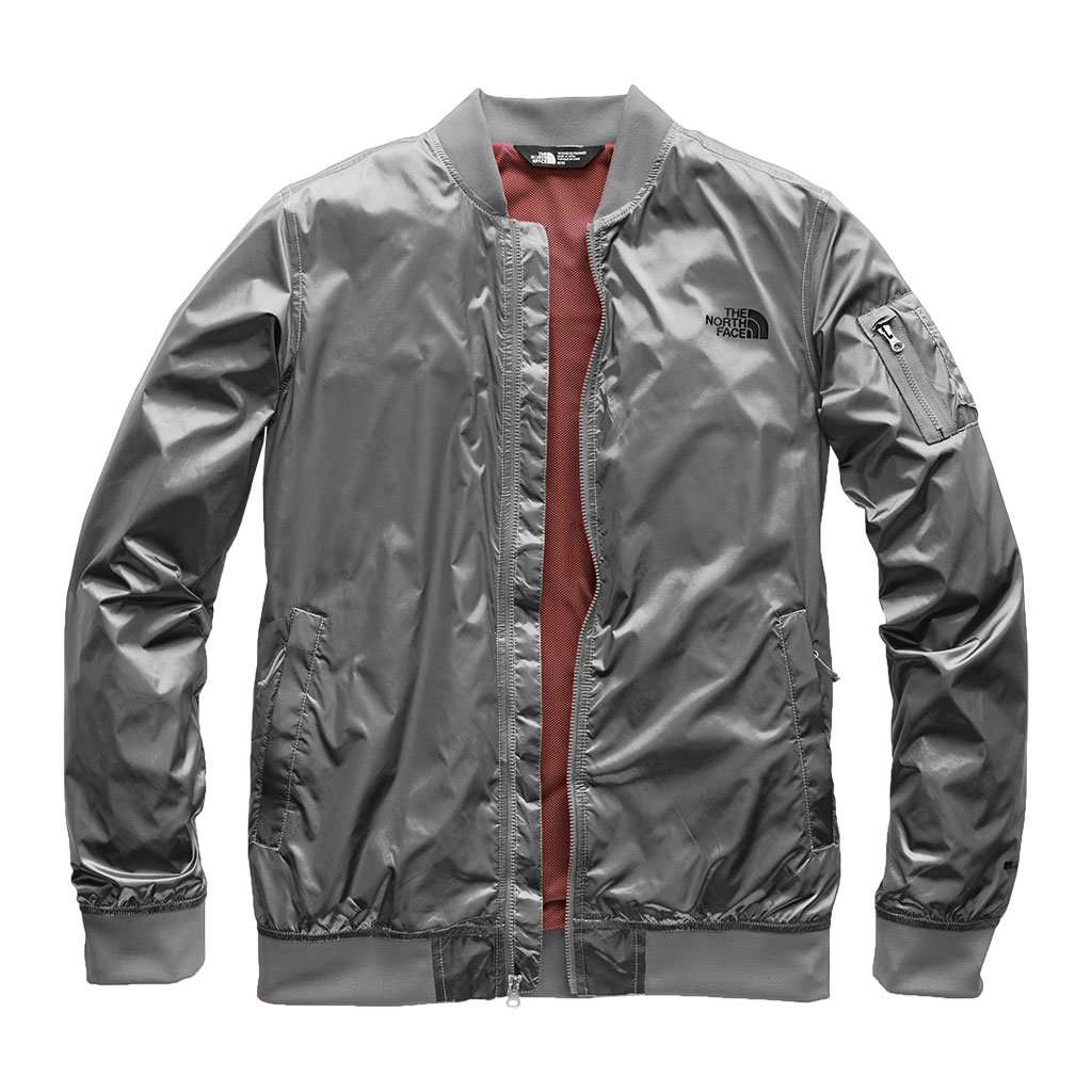 Women's Meaford Bomber in Shiny Mid Grey by The North Face - Country Club Prep