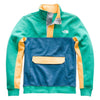 Men's Alphabet City Fleece Pullover in Porcelain Green, Dish Blue & Amber by The North Face - Country Club Prep