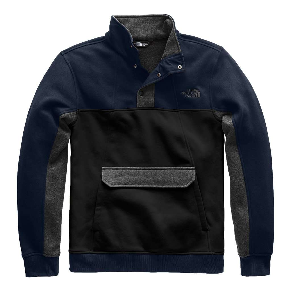 Men's Alphabet City Fleece Pullover in Urban Navy, TNF Black & TNF Dark Heather Grey by The North Face - Country Club Prep