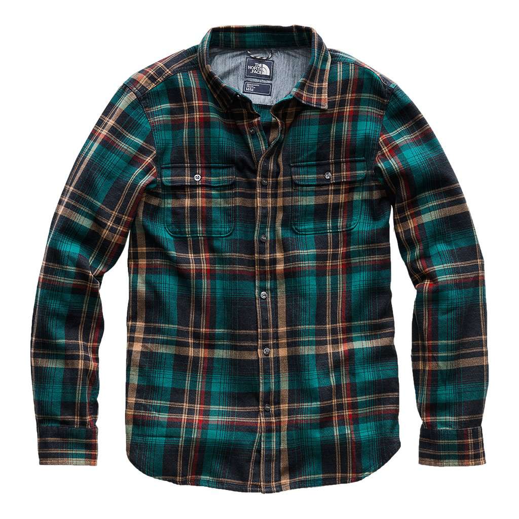 Men's Long Sleeve Arroyo Flannel in Urban Navy Barrows Plaid by The North Face - Country Club Prep