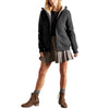 Women's Lagom Sherpa-Lined Full Zip Hoodie in Charcoal - Country Club Prep