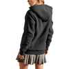 Women's Lagom Sherpa-Lined Full Zip Hoodie in Charcoal - Country Club Prep