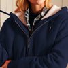 Women's Lagom Sherpa-Lined Full Zip Hoodie in Navy - Country Club Prep