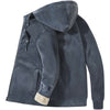 Men's Sueded Sherpa-Lined Full Zip Hoodie in Charcoal - Country Club Prep