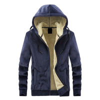 Men's Sueded Sherpa-Lined Full Zip Hoodie in Navy - Country Club Prep