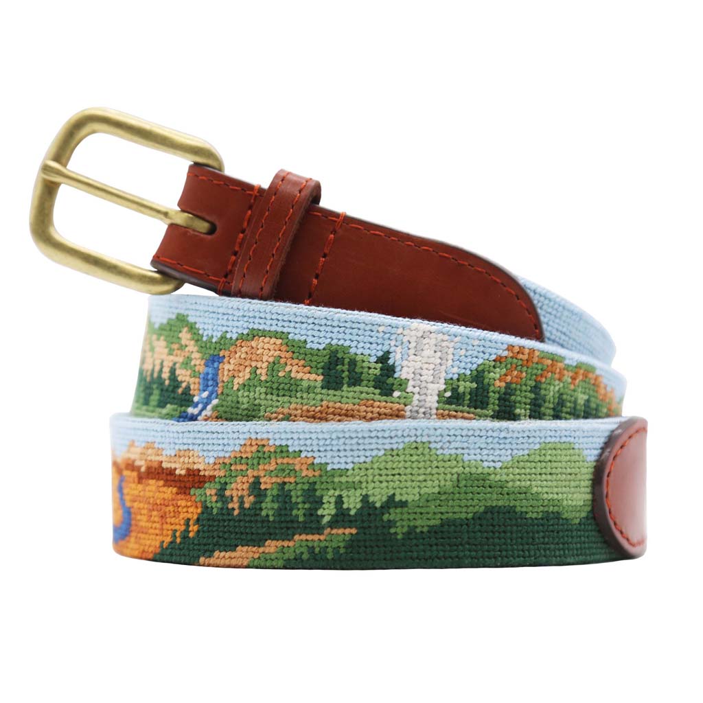 National Parks Scene Needlepoint Belt by Smathers & Branson - Country Club Prep