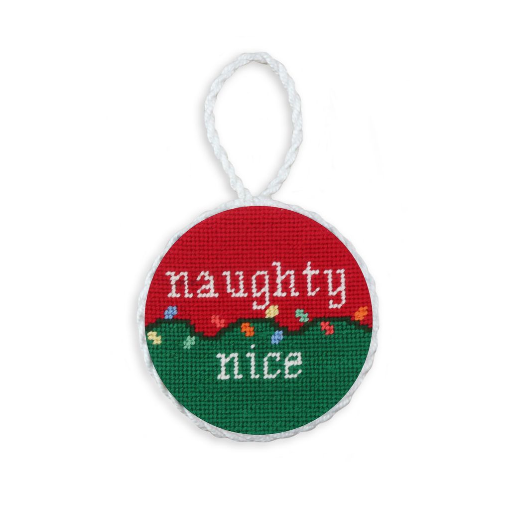 Naughty or Nice Needlepoint Ornament
