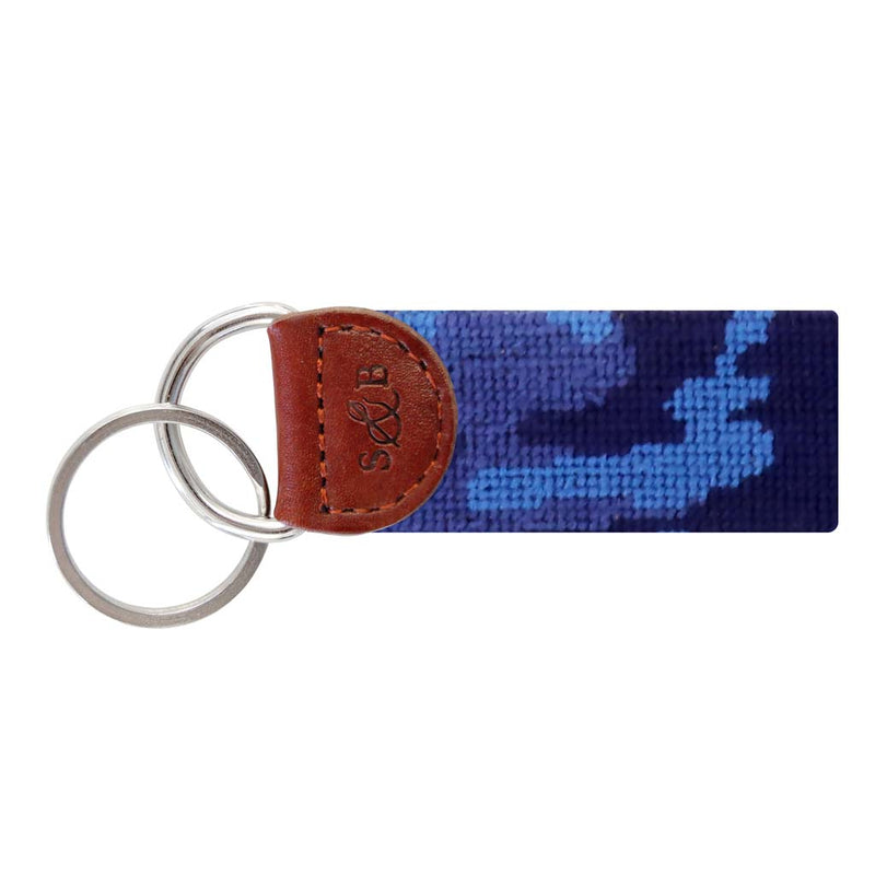 Navy Camo Needlepoint Key Fob by Smathers & Branson - Country Club Prep