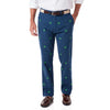 Stretch Twill Harbor Pant in Nantucket Navy with Embroidered Pot Leaf by Castaway Clothing - Country Club Prep