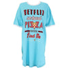 Netflix So Hard Pizza Wanna Find Me Sleep Shirt in Poolside Blue by Jadelynn Brooke - Country Club Prep