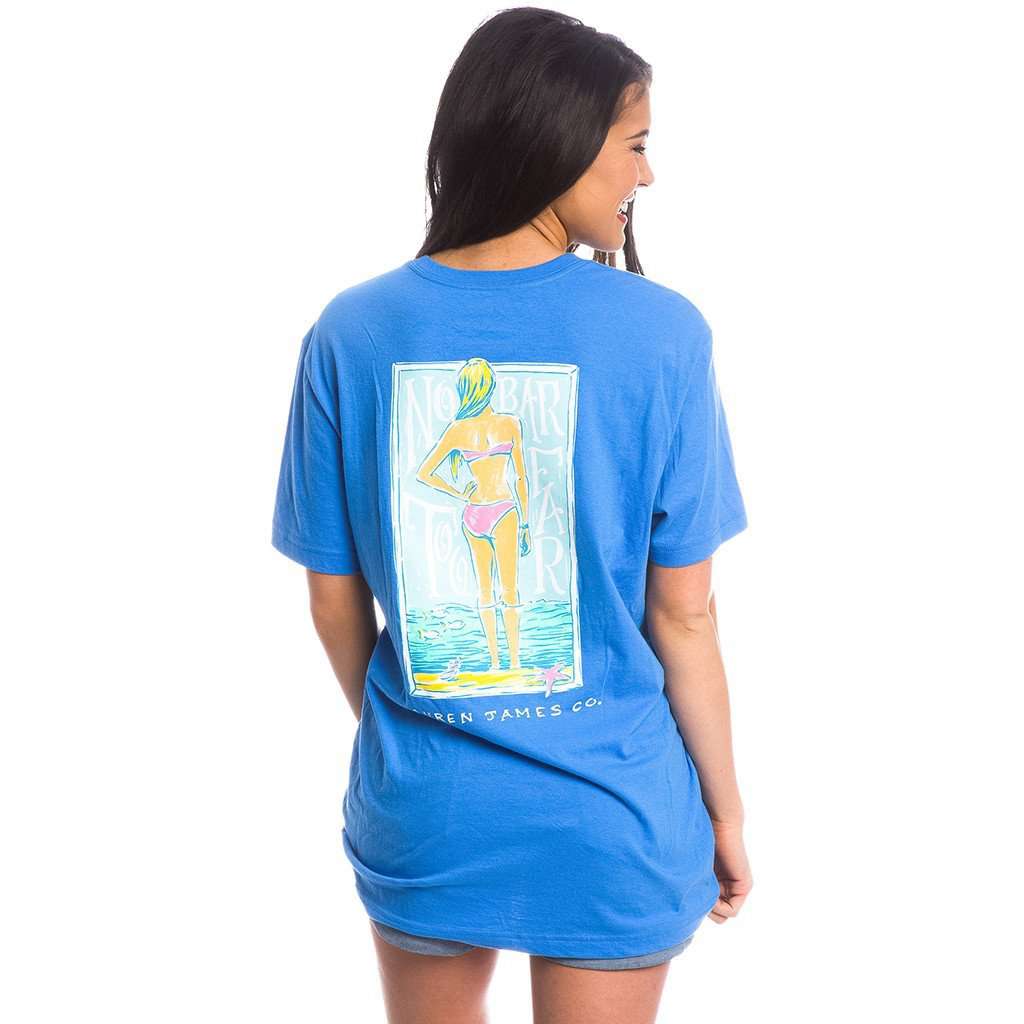 No Bar Too Far Pocket Tee in Delta Blue by Lauren James - Country Club Prep