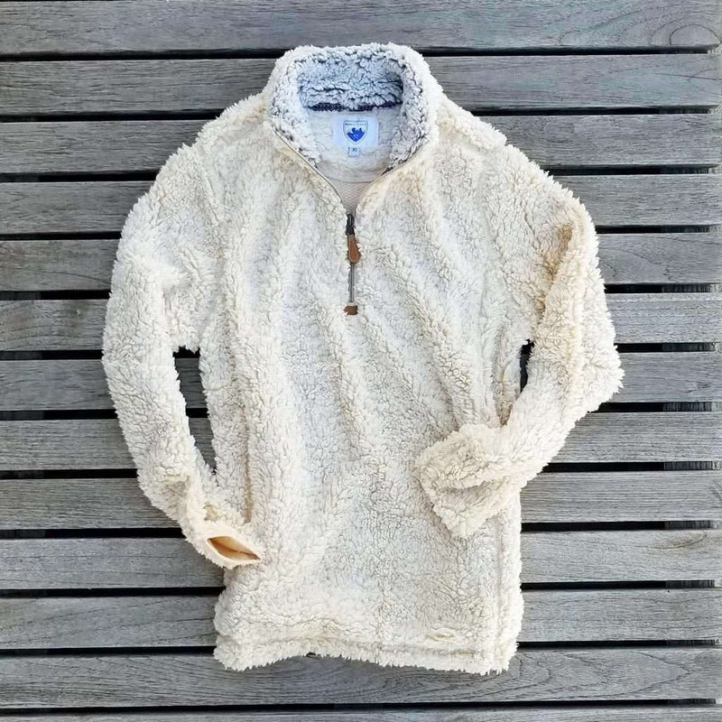 The Victoria Sherpa Pullover in Oatmeal by Nordic Fleece - Country Club Prep