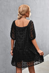 Swiss Dot Square Neck Dress with Pockets - Country Club Prep