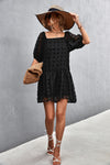 Swiss Dot Square Neck Dress with Pockets - Country Club Prep