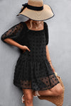 Swiss Dot Square Neck Dress with Pockets - Country Club Prep