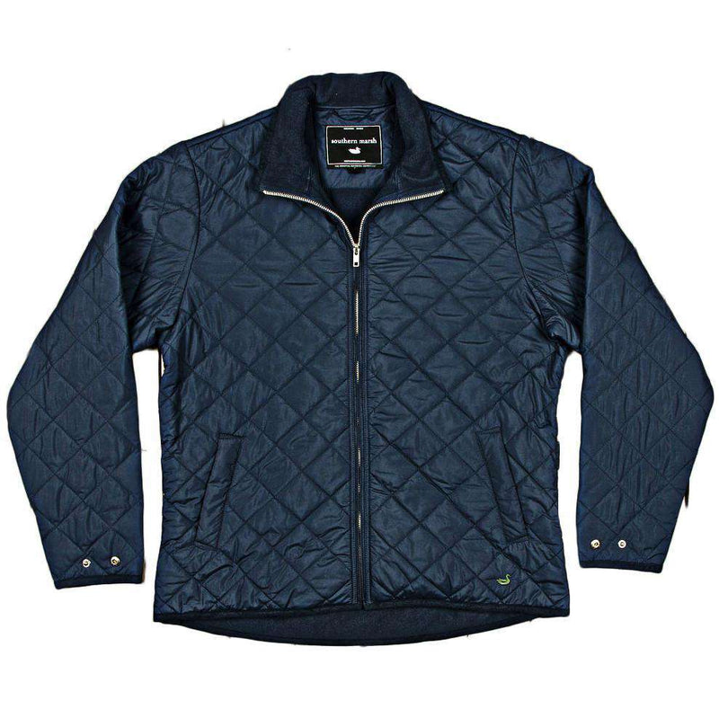 Marshall Quilted Jacket in Navy by Southern Marsh - Country Club Prep