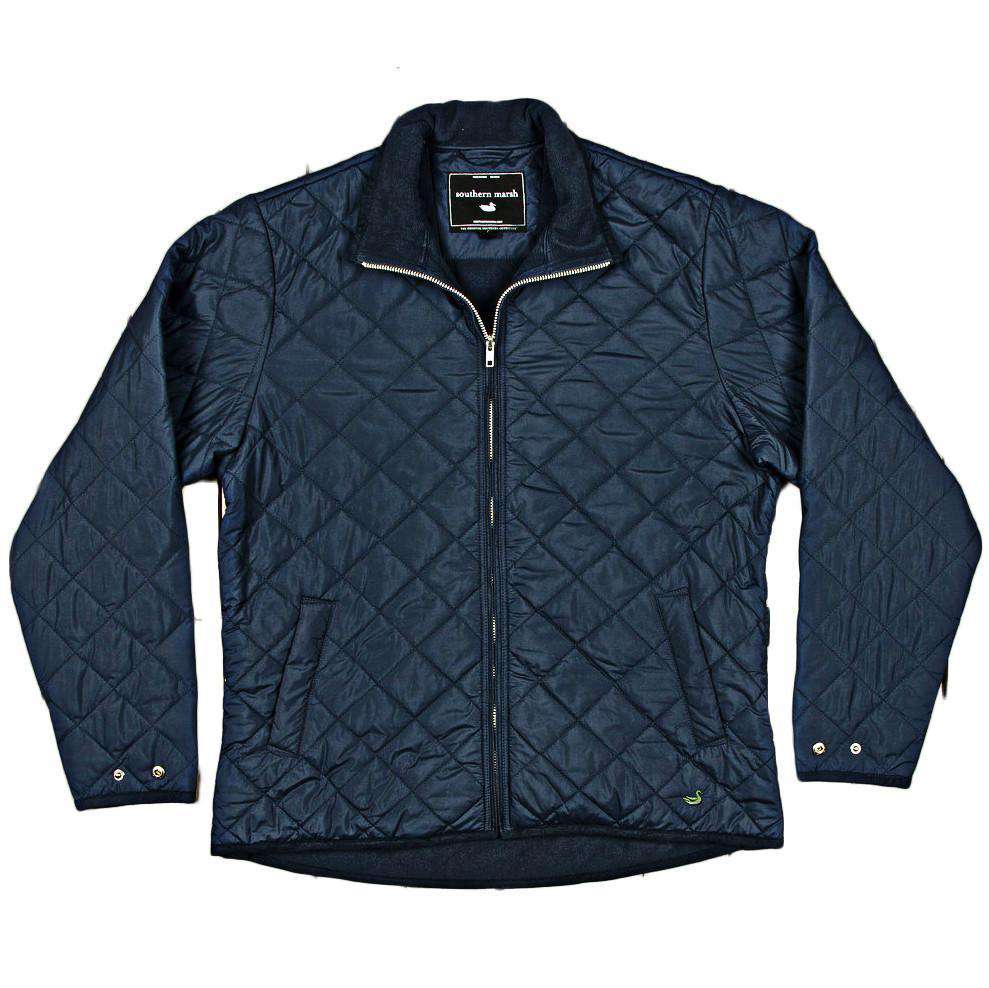 Marshall Quilted Jacket in Navy by Southern Marsh - Country Club Prep