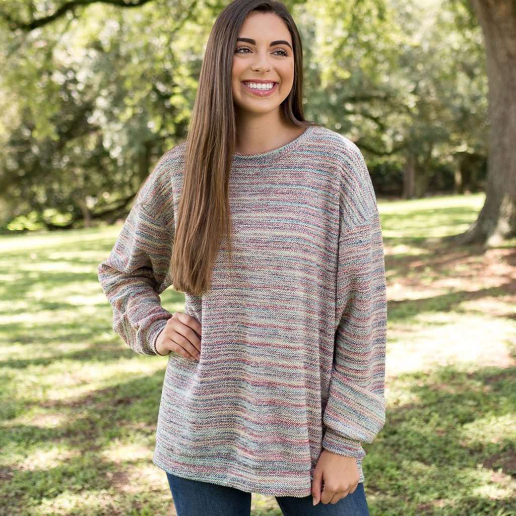 Rainbow Sunday Morning Sweater by Southern Marsh - Country Club Prep