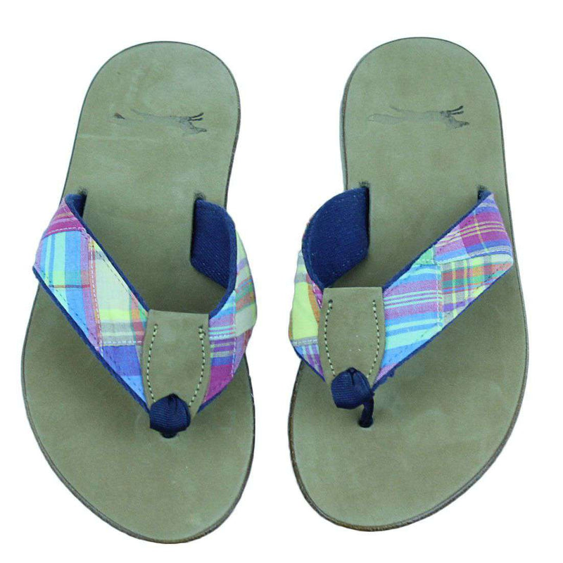 Oahu Madras Longshanks Leather Sandal by Country Club Prep - Country Club Prep