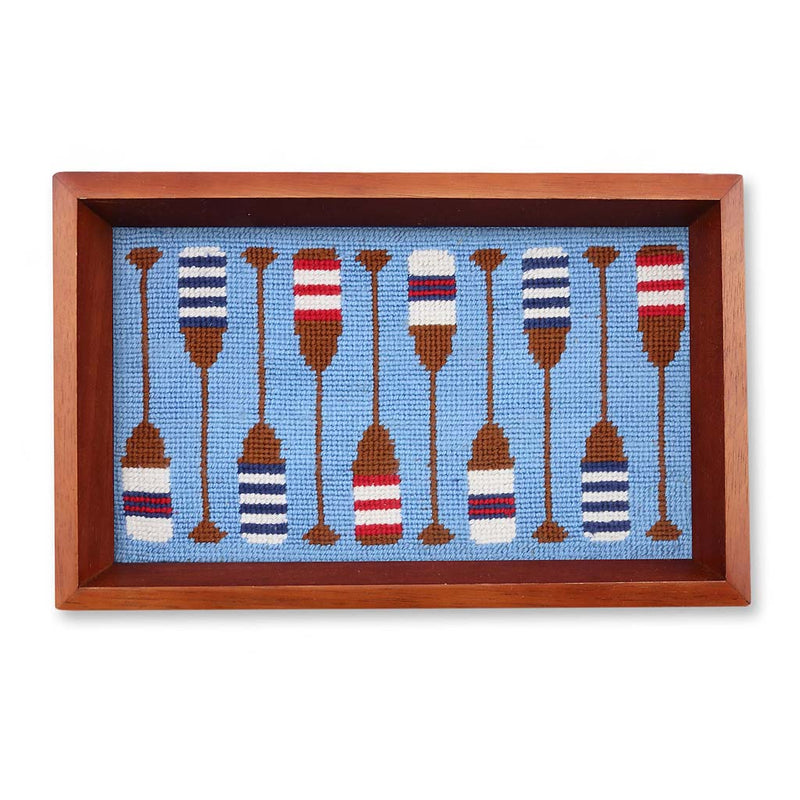 Oars Needlepoint Valet Tray by Smathers & Branson - Country Club Prep