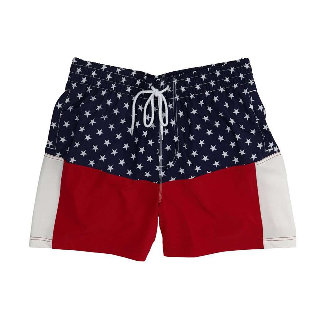 Old Glory Swim Trunks by Southern Proper - Country Club Prep