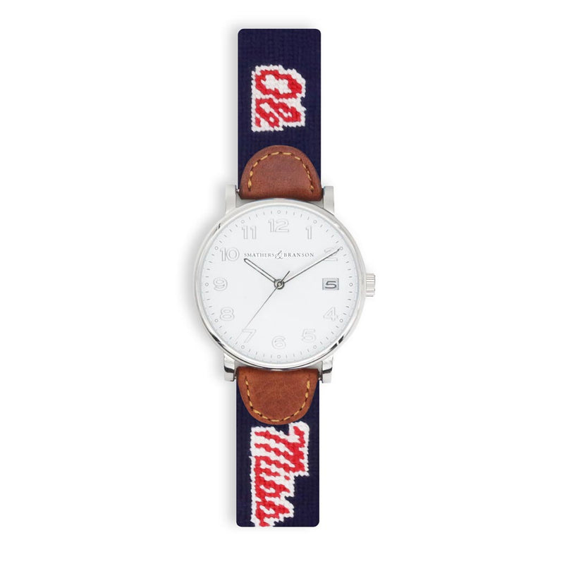 Ole Miss Needlepoint Watch by Smathers & Branson - Country Club Prep