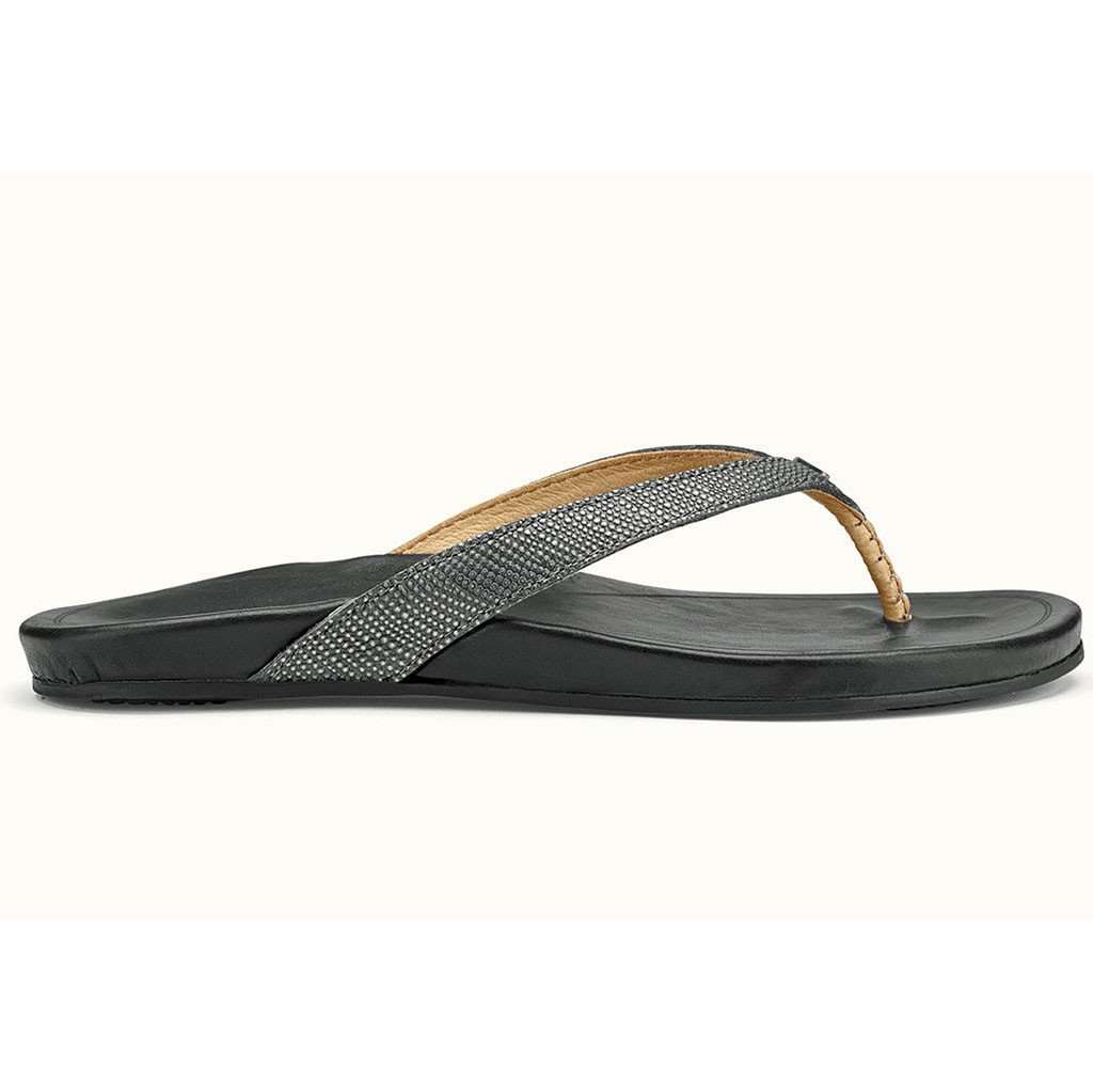 Women's Hi'Ona Sandal in Pewter & Black by Olukai - Country Club Prep