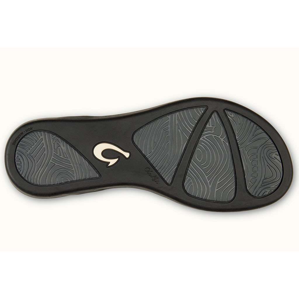 Olukai Women s Hi Ona Sandal in Pewter Black Country Club Prep