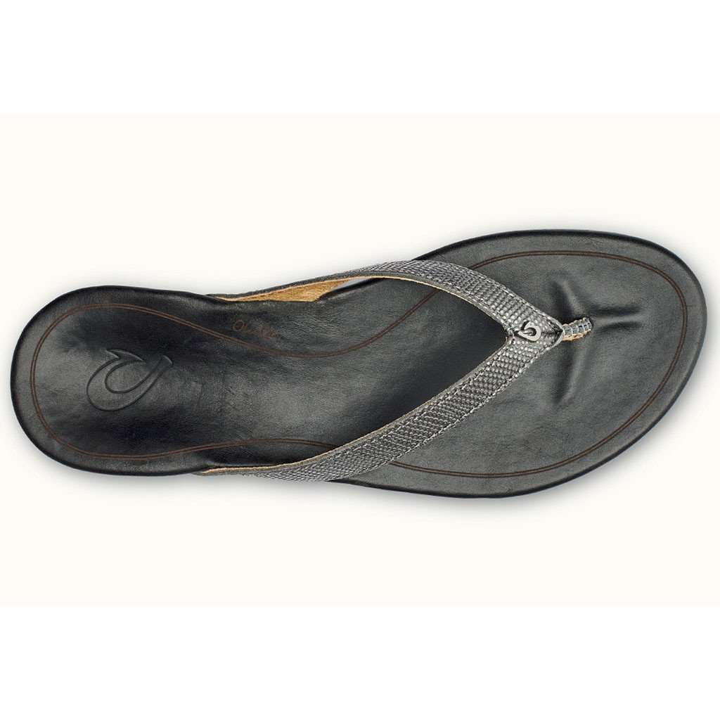 Women's Hi'Ona Sandal in Pewter & Black by Olukai - Country Club Prep