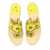 Exclusive Ostrich in Yellow and Gold Jack Sandals by Jack Rogers - Country Club Prep