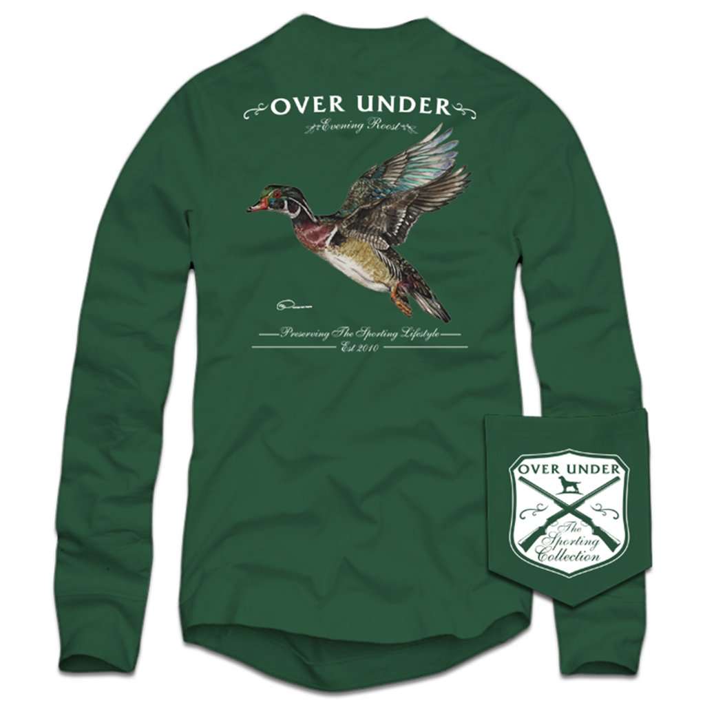 Over Under Clothing Long Sleeve Evening Roost T-Shirt in Forest Green ...