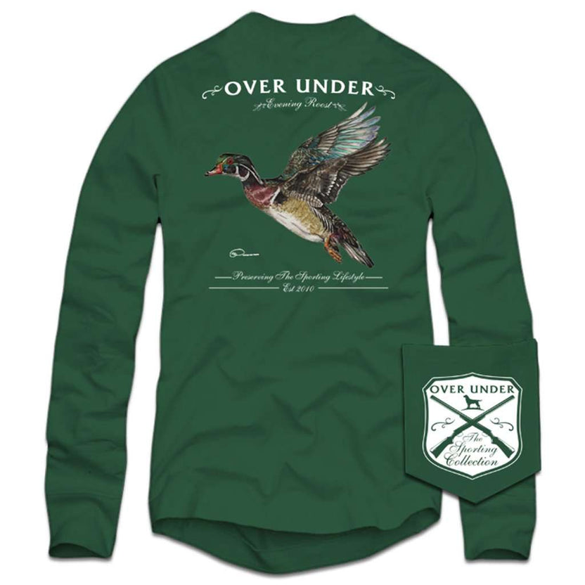 Over Under Clothing Long Sleeve Evening Roost T-Shirt in Forest Green ...