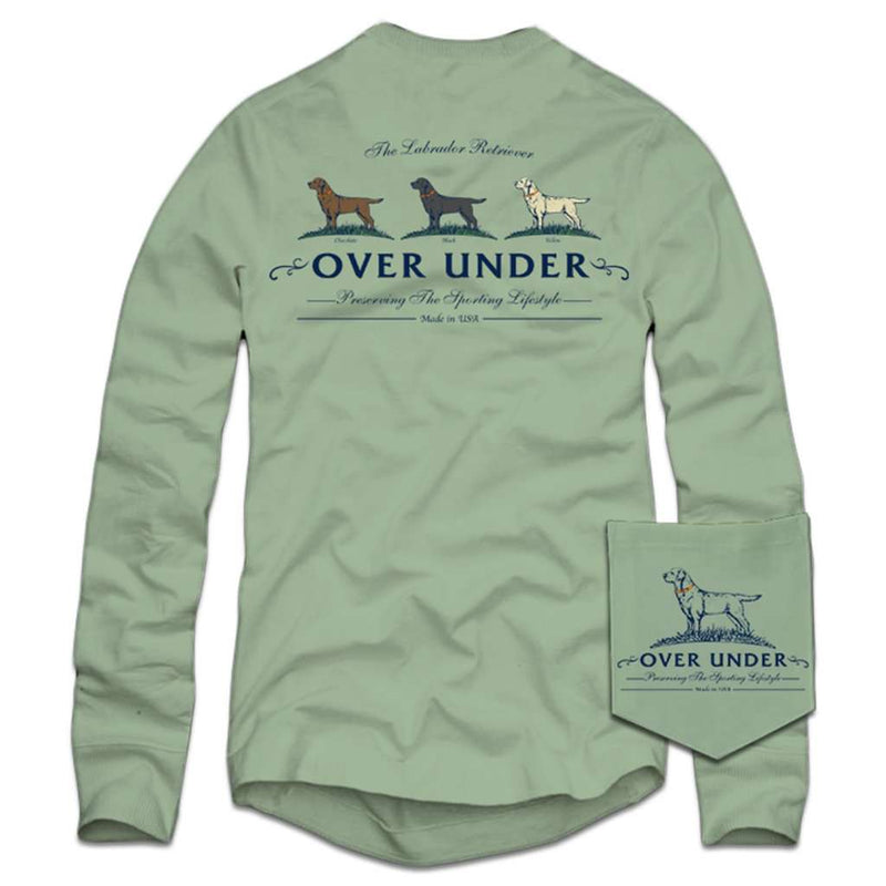 Long Sleeve Lab Trio T-Shirt in Green Tea by Over Under Clothing - Country Club Prep