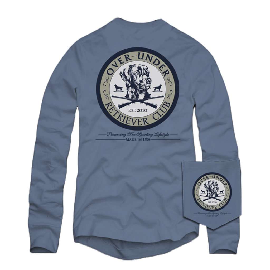 Long Sleeve Retriever Club T-Shirt in Slate by Over Under Clothing - Country Club Prep