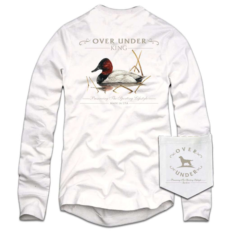 Long Sleeve The King T-Shirt in White by Over Under Clothing - Country Club Prep